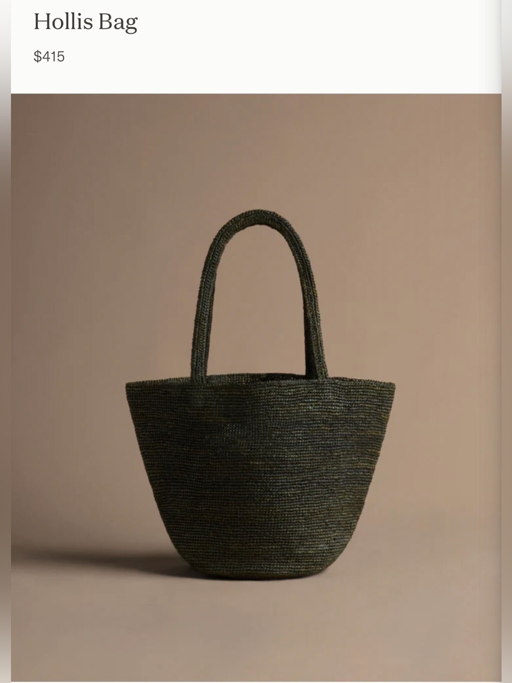 Jenni Kayne Hollis Bag - Olive Raffia